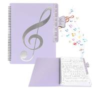 Classeur pour partitions A4, classeur de chorale avec agrafes, classeur avec 40 pochettes transparentes A4, classeur à anneaux, classeur de présentation avec pochettes transparentes