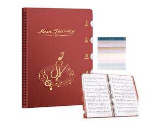 Classeur pour partitions musicales - Classeur A4 pour partitions musicales - Porte-documents de rangement | pour bureau, école, affaires, salle de réunions, bandes chœurs et voyages