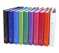 Exacompta - Réf. 54330E - Carton de 20 classeurs rigides rembordés PP - 2 anneaux ronds diam 30 mm - dos 40 mm - dimensions extérieures 32 x 26 cm - format à classer A4 - 10 couleurs assorties