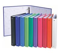 Classeur rembordé PP, A4, 4 anneaux, assorti