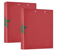 Classeur robuste avec poches intérieures - Motif drapeau du Maroc - 3,8 cm - Assortis - Fournitures de papeterie - Couverture rigide