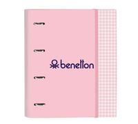 Classeur Safta - 512253666 - Classeur 4 Ani 35 Mm Avec Recharge Benetton Vichy 27 X 32 X 3,5 Cm, Multicolore ()