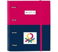 Classeur - Safta - Benetton Cherry - 4 Anneaux De 35 Cm - 100 Feuilles A4 - Couverture Rigide