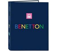 Classeur - Safta - Benetton Damero - 4 Anneaux - Couverture Rigide - Idéal Pour Enfants