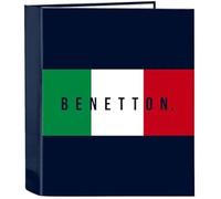 Classeur - Safta - Benetton Flag - 4 Anneaux - Couverture Rigide - Idéal Pour Enfants