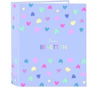 Classeur - Safta - Benetton Lila - 4 Anneaux - Couverture Rigide - Idéal Pour Enfants