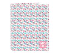 Moos Flores Classeur avec feuilles 4 anneaux, idéal pour enfants de différents âges, confortable et polyvalent, qualité et résistance, 26,5 x 33 cm, multicolore