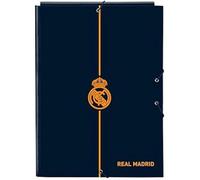 Classeur - Safta - Real Madrid 2ème Équipe 24/25 - Couverture Rigide - 3 Rabats - Idéal Pour Enfants