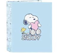 Classeur - Safta - Snoopy Love - 4 Anneaux - Couverture Rigide - Idéal Pour Enfants