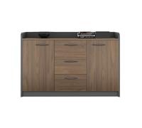Classeur/support d'imprimante Armoire de classement courte en bois à deux portes et trois tiroirs avec serrure, armoire de rangement for données de bureau et divers articles Classeur pour bureau à dom
