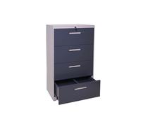 Classeur suspendu hwc-a10, armoire de bureau en acier, a4 verrouillable ~ 132x76x46cm gris-gris foncé