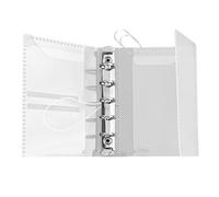 Classeur transparent avec compartiment pour cartes à 5 anneaux | Classeur budgétaire M5 pour notes quotidiennes, collection de documents, rangement de papier, maison, école, bureau, travail