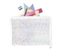 Classeur transparent - Classeur de papier A5 pour documents, carnet de collection avec autocollants zippés, couverture en PVC transparent, pages interchangeables, organiseur de papeterie, journal