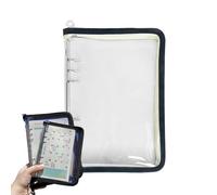 Classeur transparent - Coque de planificateur A6, couverture imperméable en PVC, organiseur de journal à 6 anneaux avec structure amovible rechargeable | Dossier budgétaire pour l'école, les voyages