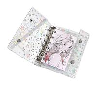 Classeur transparent - Couverture à motif étoile de 25,4 cm pour organiser des documents, pochettes personnelles avec joint de protection, reliure transparente en PVC pour jeunes, famille, garçons