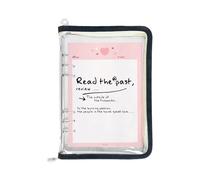 Classeur transparent pour carnet de notes - Couverture transparente rechargeable à 6 anneaux avec fermeture éclair - Organisateur de journal détachable A5 ou A6, école d'étudiants en voyage