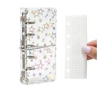 Classeur transparent pour journal - Coque de protection à remplir avec sangle - Anneaux M2,5 pour classeur - Pour étudiants, garçons, filles, adolescents, maison, bureau, école, voyage