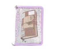 Classeur transparent rechargeable - Carnet d'autocollants transparents A5 - de papier à fermeture éclair - Organiseur pour carnet, cartes, billets, reçus, école