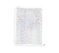 Classeur transparent rechargeable - Classeur rond à anneaux | papier pour documents | Carnet de collection d'autocollants à fermeture éclair pour cartes de journal, tickets, reçus, école