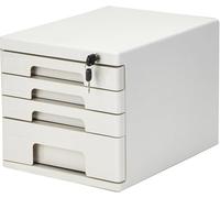 Classeur verrouillable, solution de rangement en plastique à 4 tiroirs | Organiseur de fichiers de bureau peu encombrant avec verrou de sécurité et tiroir coulissant lisse pour rangement de fichiers