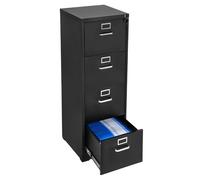 Classeur Vertical à 4 Tiroirs-VEVOR-avec Serrure-Caisson de Bureau en Métal Robuste-avec Tringle de Suspension Amovible-Noir