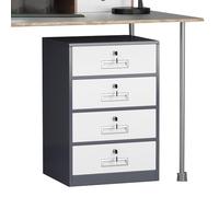 Classeur vertical en métal à 4 tiroirs avec serrure pour bureau à domicile, bureau étroit, armoire de classement sous bureau pour format A4/légal/lettre grise