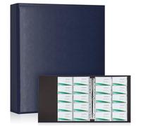 Classeur Visites A4 600 Cartes - Bleu Royal | 30 Feuilles Rechargeables (20 Poches/Face), Housse PU Cuir, Design Chargement Latéral pour Cartes de Visite & Bancaires, Organisation Bureau Professionnel