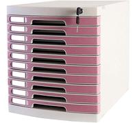 Classeurs Classeur À Clés avec Serrure À 10 Tiroirs, Armoire De Rangement pour Fichiers De Données, Bibliothèque Multicolore 29,5 X 39,4 X 32,5 Cm (Rose)(Pink)