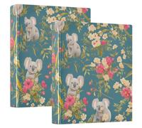 Classeurs d'écolier 1-1/2" Koala Fleurs Retro Vert