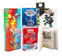 Lot de 6 mini classeurs Pokémon pour cartes, chacun peut contenir 60 cartes plus crochet de porte | Étui de transport pour cartes Pokémon