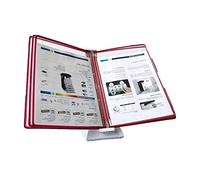 Classeurs, Présentoir de catalogue, système référence bureau petit, 5 panneaux, peut contenir 10 feuilles papier A4, guide d'opération suspension murale d'atelier d'usine(Red)