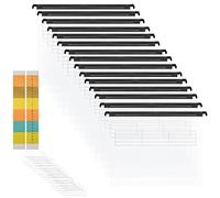 Classeurs suspendus A4, MerryNine 15PCS classeurs suspendus en polypropylène avec onglets et insertions de cartes pour l'école, la maison, le travail et l'organisation du bureau（transparent）.