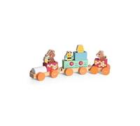 Chicco Jeu en Bois, Train des oursons, Jeu Montessori, 3 Personnages exclusifs, 5 Blocs de Couleur, Train avec 3 Wagons en Roue Libre, Jeux pour Filles, Jouets pour Enfants 2+ Ans, Idée Cadeau