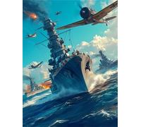 Classic 1000piece Jigsaw Puzzle Art Painting Battleship Ocean Art Dot Art Crafts Suitable for Children's Room Decoration Decorative Gift 38x52cm