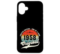 Classic 1958 Original Vintage Birthday Est Édition Limitée Coque pour iPhone 16 Plus