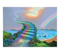 Classic 2000 Piece Jigsaw Puzzle Bridge Rainbow Digital Painting Canvas Wall Art Decor Decoration Gift 70x100cm