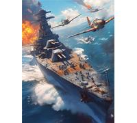 Classic 2000 Piece Puzzle Suitable for Battleship Art Painting with Dotted Battleship Art Crafts Suitable for Home Room Wall Decoration Girl Gift CMY Decorative Gift 70x100cm