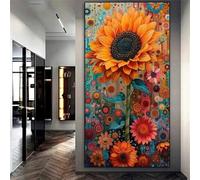 Classic 2000piece Jigsaw Puzzle, Extra Large Sunflower Art Painting, Suitable for Home Wall Decoration, Decorative Gift, 70x100cm
