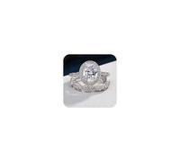 Classic 3.5ct Halo Oval Cut Widing Ring Ensembles pour les femmes, ses anneaux de mariée en argent sterling à 925 ensembles de bijoux de bijoux empilables en zircone cubique en zircone promesse à