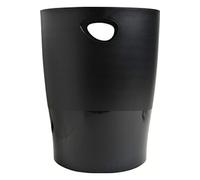 Exacompta - Réf. 453014D - 1 Corbeille à papier, poubelle ECOBIN avec poignées - Adaptée au bureau comme en Home office - Grand volume 15 litres - Dimensions 26,3 x 26,3 x 33,5 cm - opaque Noir