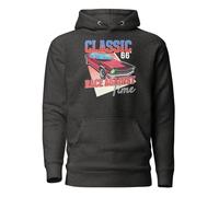 Classic 66' Race Against Time Vintage Cars Sweat à capuche unisexe adulte, Gris anthracite chiné, XXL