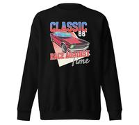 Classic 66' Race Against Time Vintage Cars Sweat-shirt unisexe adulte, Noir , XL