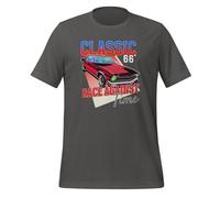 Classic 66' Race Against Time Vintage Cars T-shirt unisexe adulte, asphalte, M