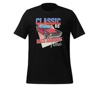 Classic 66' Race Against Time Vintage Cars T-shirt unisexe adulte, Noir , 3XL
