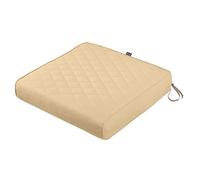 Classic Accessories 62-021-CREAM-EC FadeSafe Coussin de terrasse matelassé Motif Camomille 25 po L x 27 cm P x 5 cm H