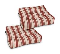 Classic Accessories Lot de 2 Coussins de Chaise carrés résistants à l'eau, 48,3 x 48,3 x 12,7 cm, Rayures Sedona Brique