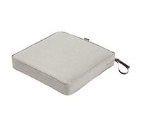 Classic Accessories Montlake FadeSafe Coussin carré pour chaise de salle à manger, 7,6 cm d'épaisseur, très résistant avec dos résistant à l'eau, gris chiné, 48,3 cm de large x 48,3 cm de profondeur x