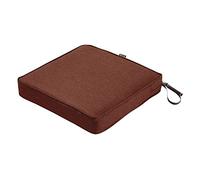 Classic Accessories Montlake FadeSafe Coussin carré pour chaise de salle à manger, 7,6 cm d'épaisseur, très résistant avec revers résistant à l'eau, rouge henné chiné, 48,2 cm (l) x 48,3 cm (P) x 3 cm