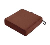Classic Accessories Montlake FadeSafe Coussin carré pour chaise longue - 12,7 cm d'épaisseur - Coussin de terrasse robuste avec revers résistant à l'eau - Rouge henné chiné - 53,3 cm (l) x 53,3 cm (P)