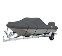 Classic Accessories StormPro Heavy Duty Tri-Hull Outboard Cover avec Support Pole - 20-389-100801-RT, 15'6" - 16'6"L, Beam Width to 86" W, Charbon